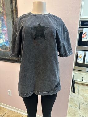 Washed Black Houston Astros Star Tee